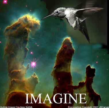 Hubble Telescope image with a  Ruby-throated hummingbird.

Also on www.i-imagine.net
